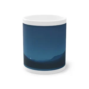 Night Hills with Crescent Moon Mug