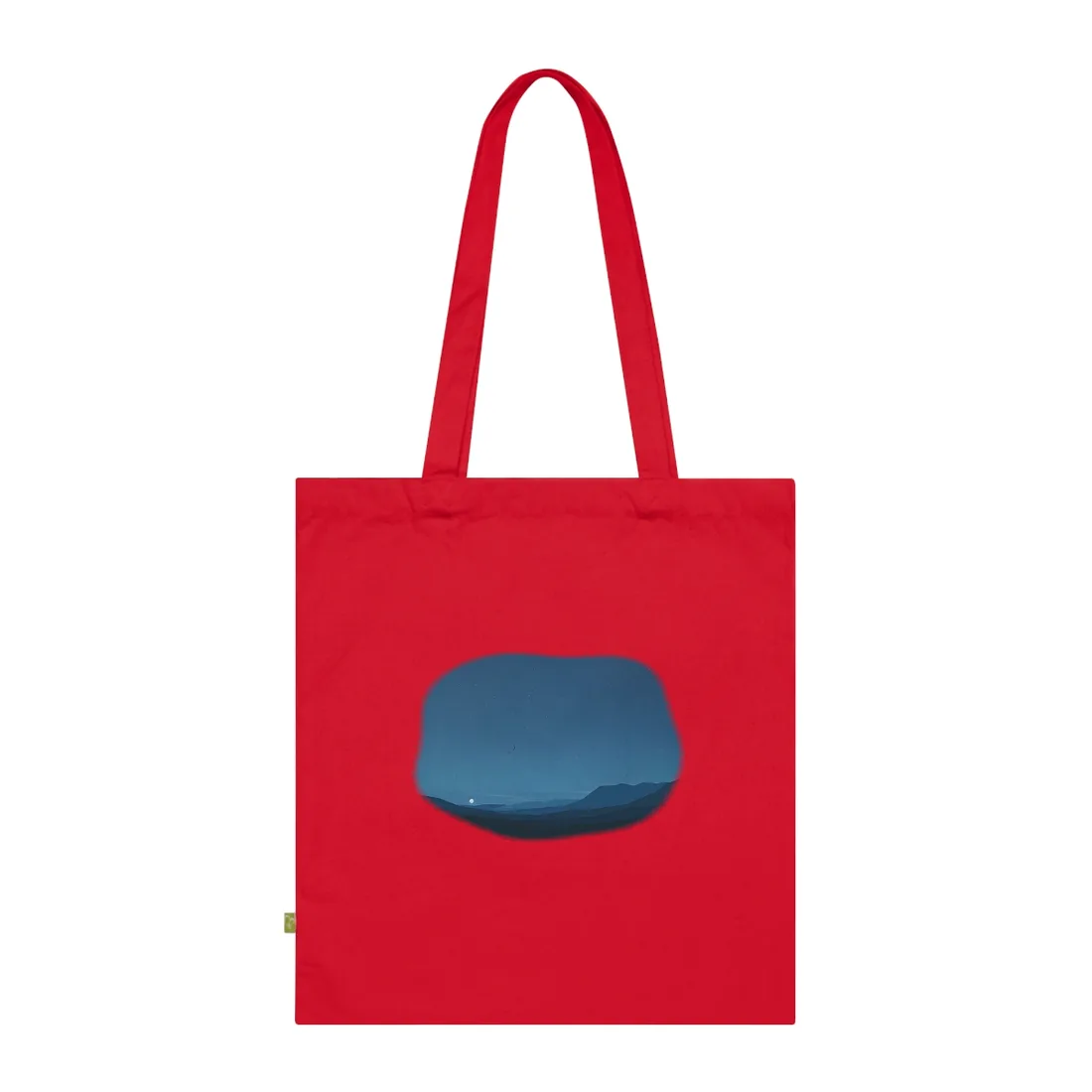 Minimalist Night Sky: Stars and Crescent Moon Art - Tote Bag (Classic Red)