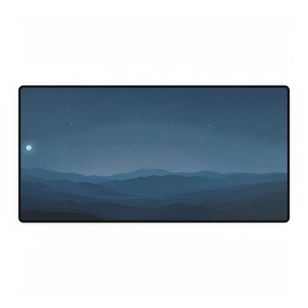 Minimalist Night Sky: Tranquil Artwork - Desk Mat