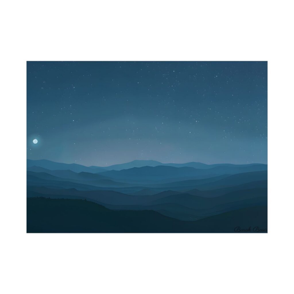 Minimalist Night Sky: Tranquil Artwork - Poster