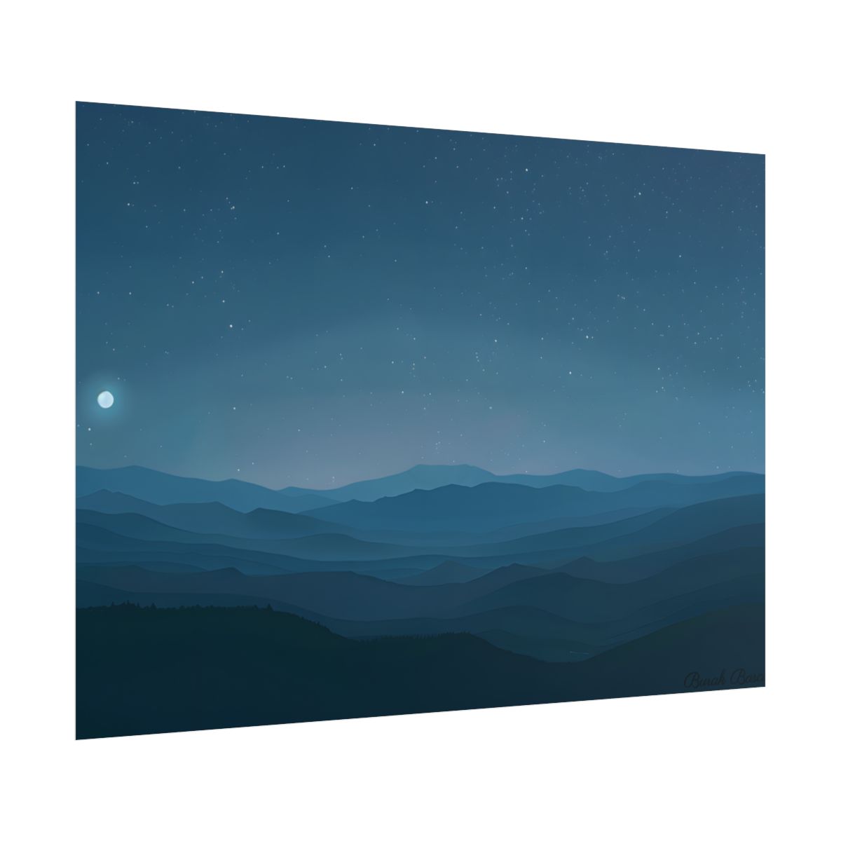 Minimalist Night Sky: Tranquil Artwork - Poster