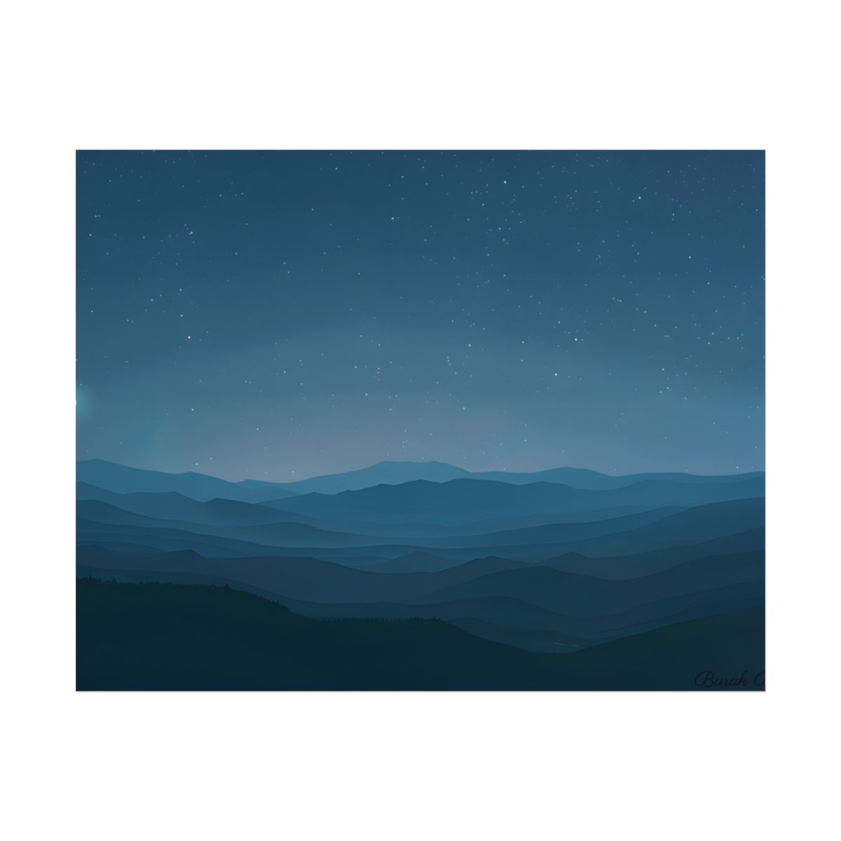 Minimalist Night Sky: Tranquil Artwork - Poster