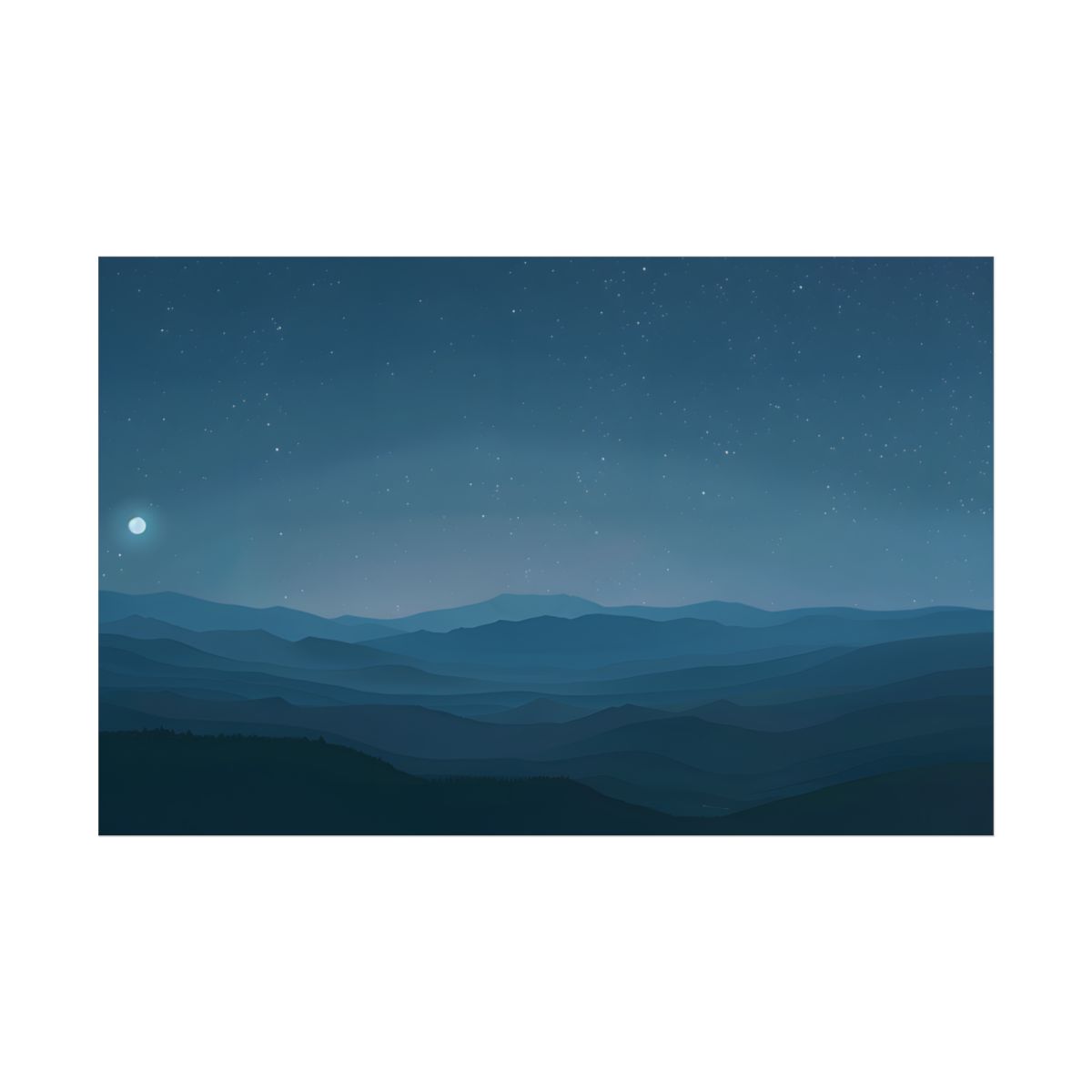 Minimalist Night Sky: Tranquil Artwork - Poster