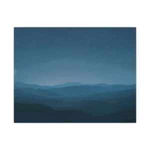 Mountains Under Starry Night Canvas Print