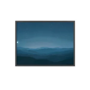 Mountains Under Starry Night Framed Poster