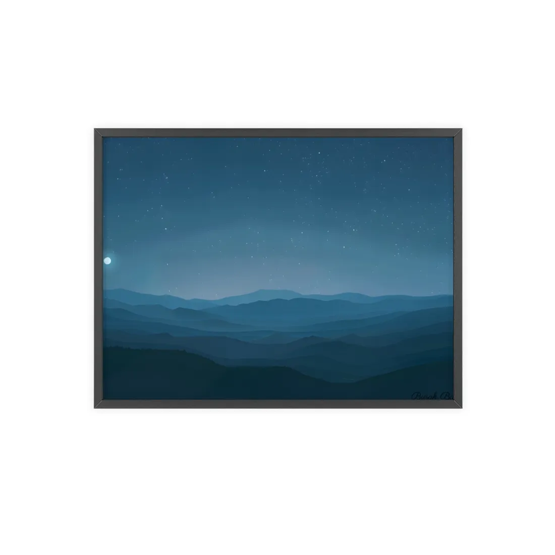 Minimalist Night Sky: Tranquil - Framed Poster