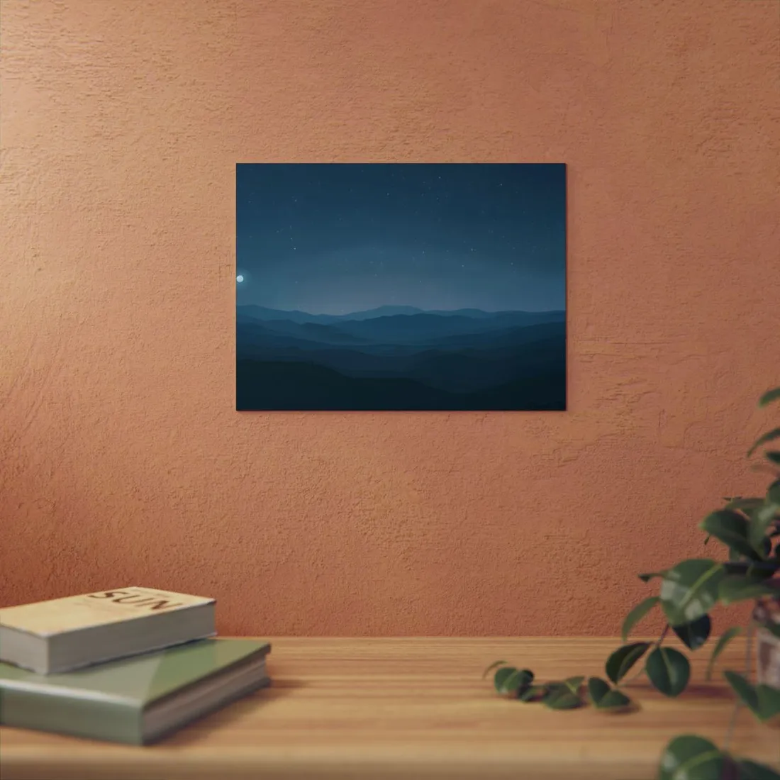 Minimalist Night Sky: Tranquil - Metal Poster
