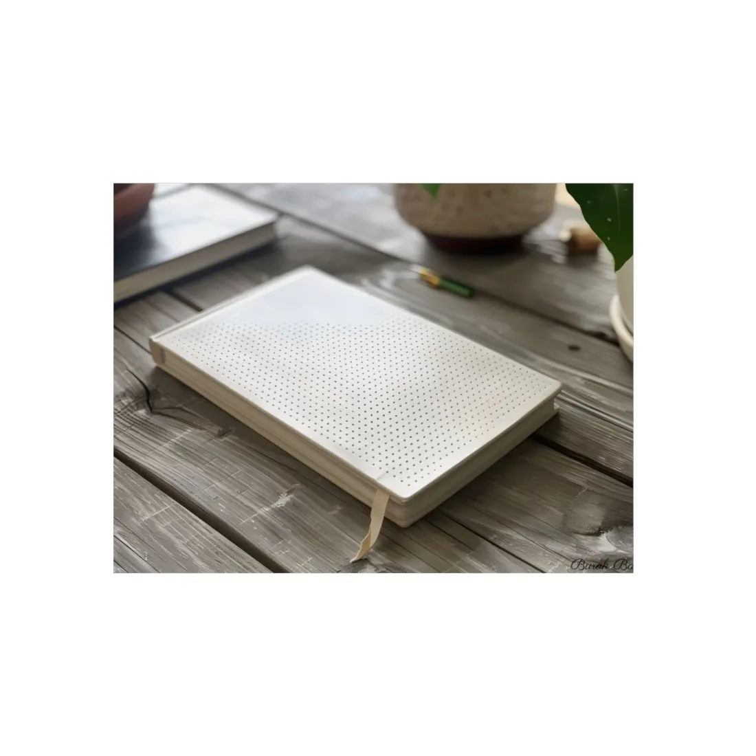 Minimalist Notebook: Embossed Dot Pattern Art - Metal Poster