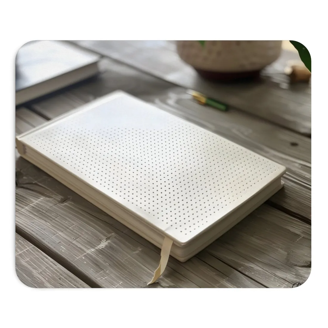 Minimalist Notebook: Embossed Dot Pattern Art - Mouse Pad