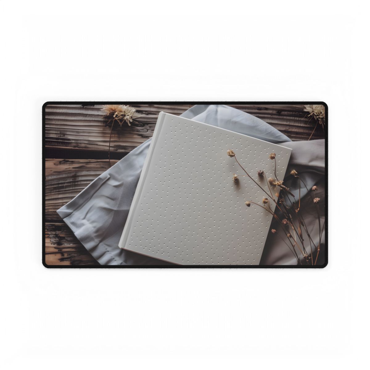 Minimalist Notebook with Embossed Dot Pattern - Desk Mat
