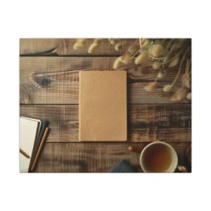 Dot Grid Notebook Flat Lay Canvas Print