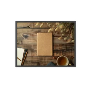 Dot Grid Notebook Flat Lay Framed Poster