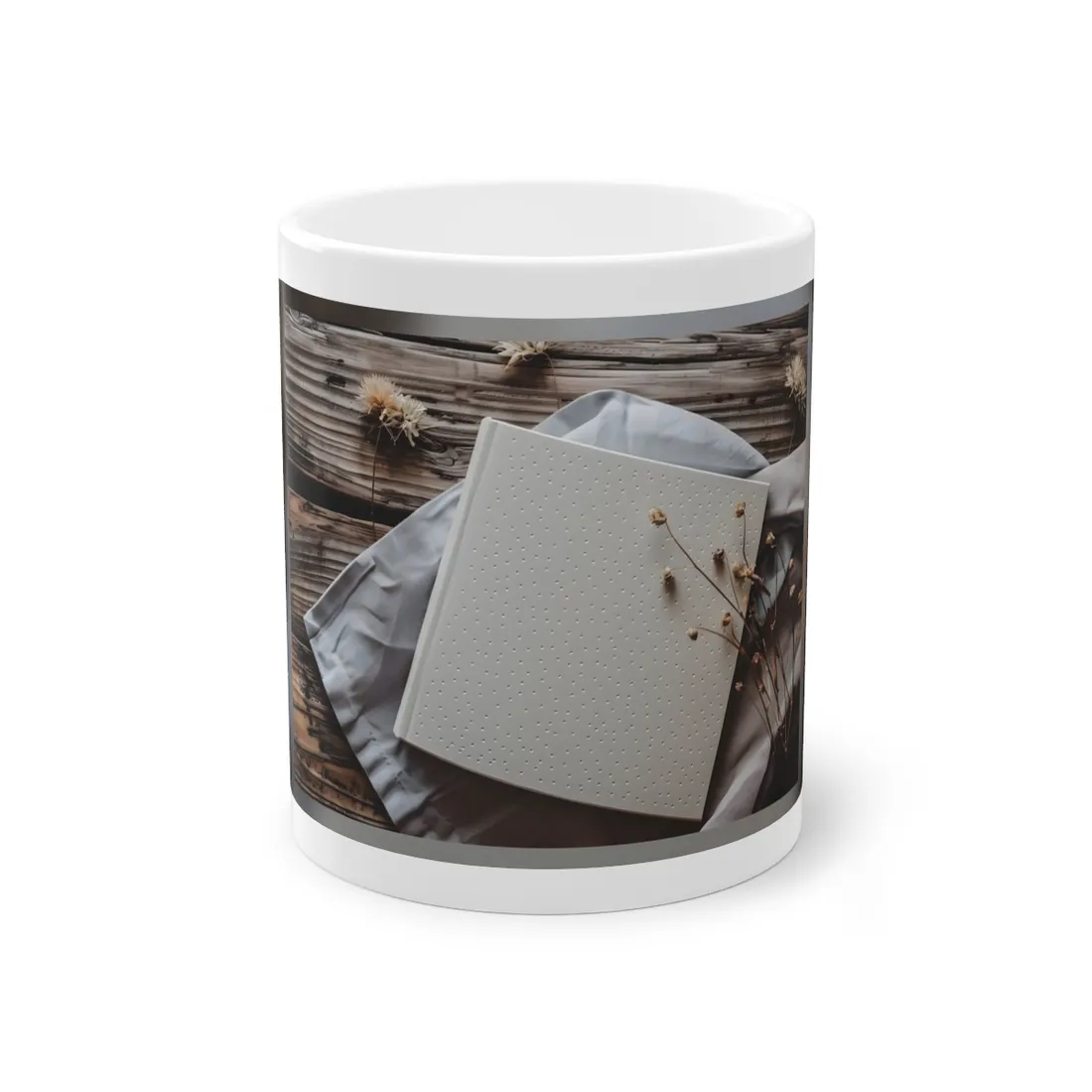Minimalist Notebook with Embossed Dot Pattern - Mug