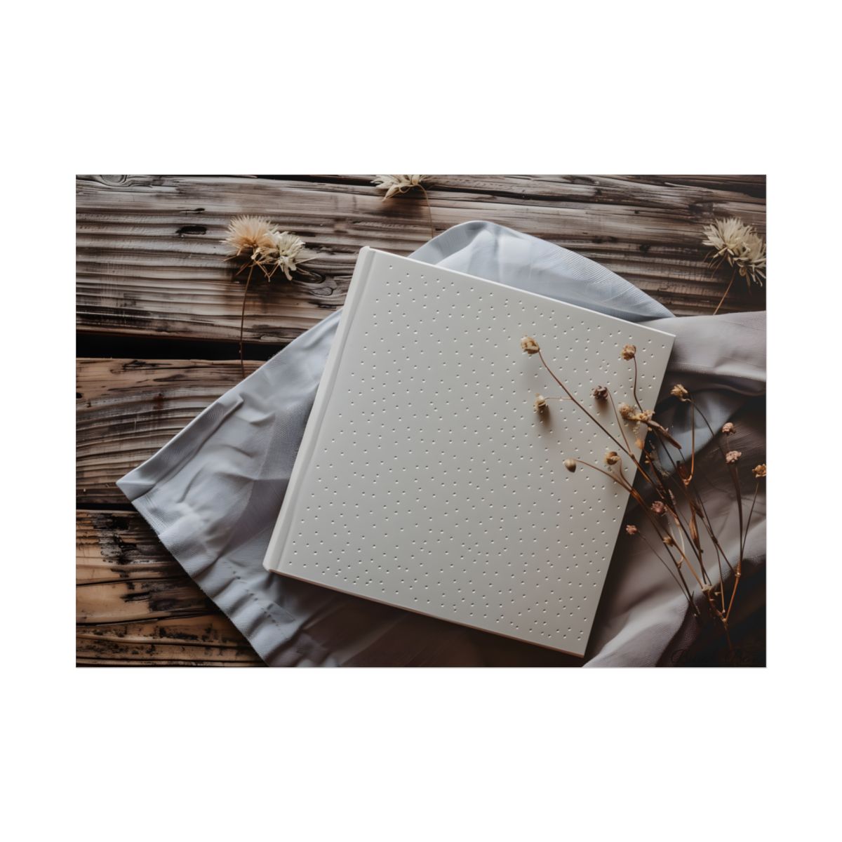 Minimalist Notebook with Embossed Dot Pattern - Poster