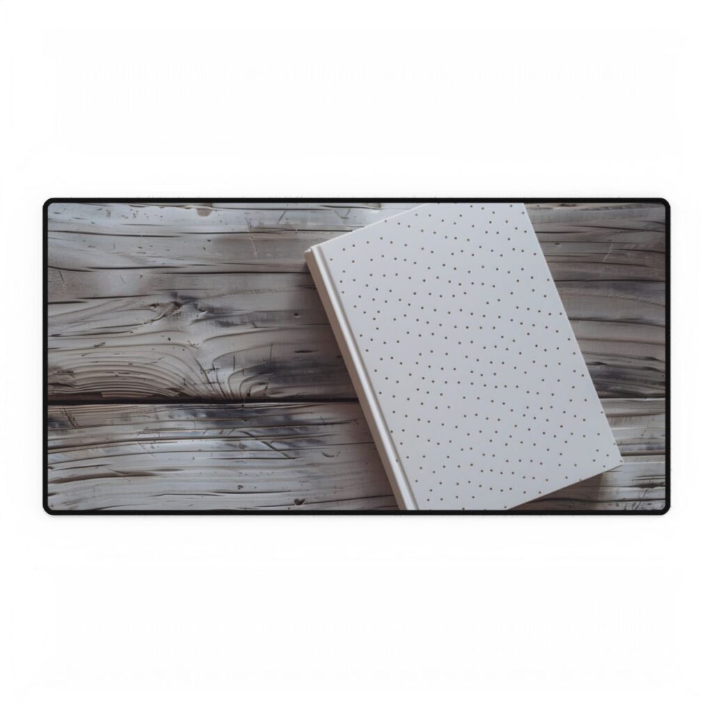 Minimalist Notebook with Embossed Dot Pattern: Unique Stationery Art - Desk Mat
