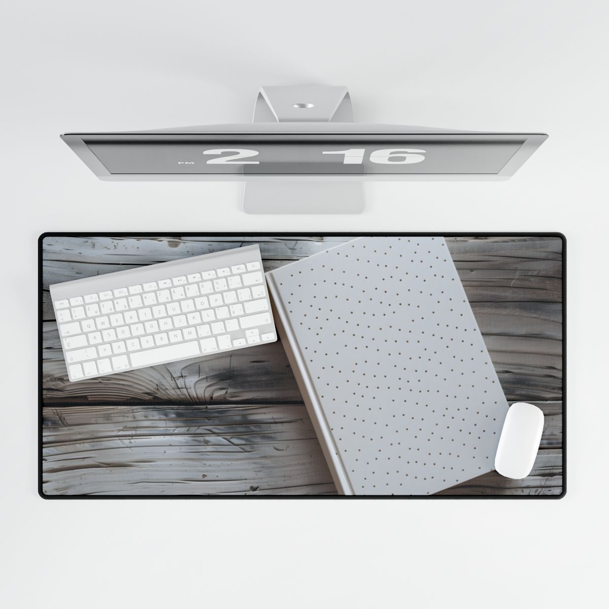 Minimalist Notebook with Embossed Dot Pattern: Unique Stationery Art - Desk Mat