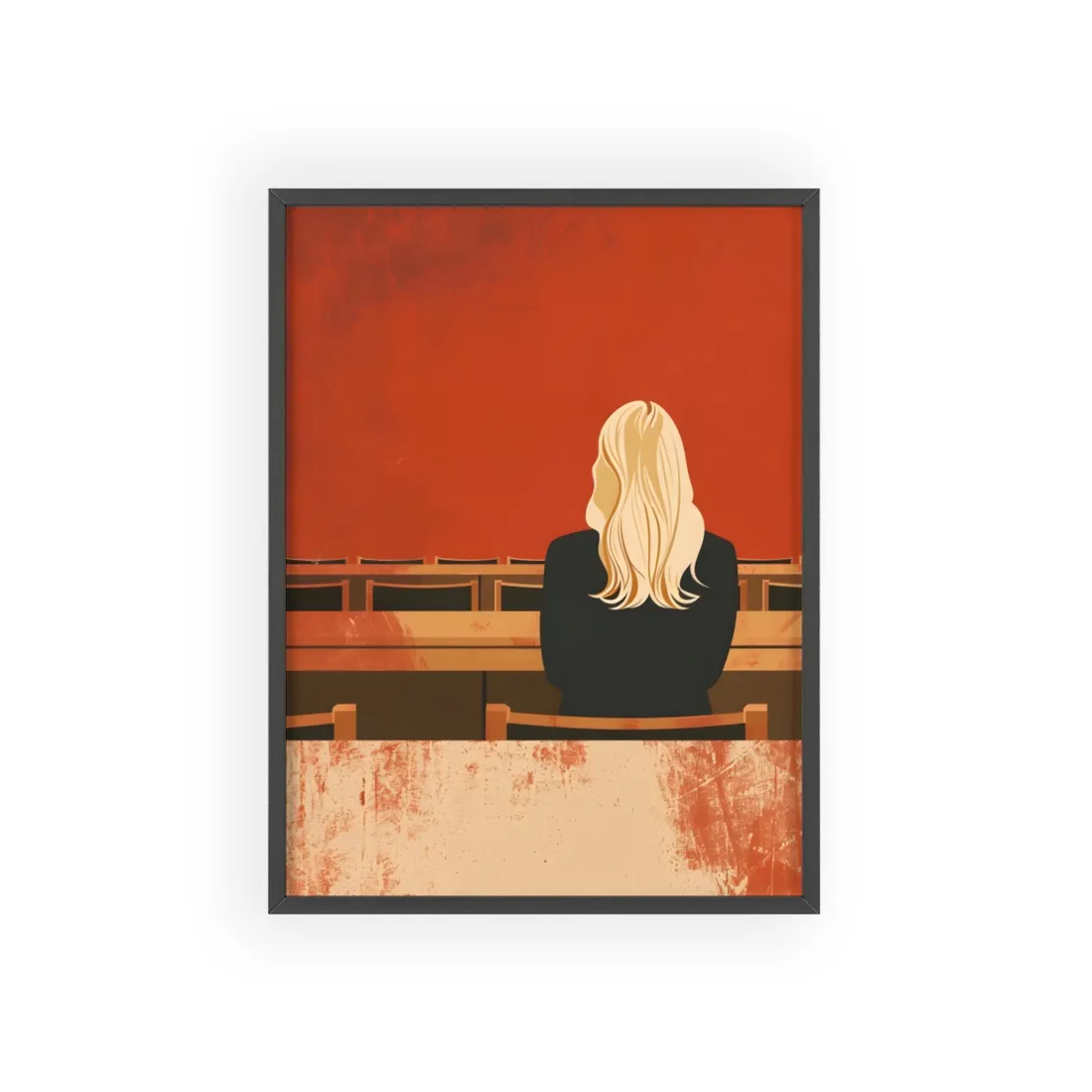 Minimalist Portrait: Blonde Woman in 20[4] Batch Poster Art - Framed Poster
