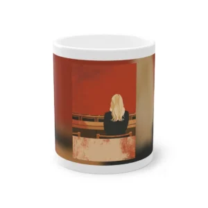 Woman Seated in Wooden Pews Mug