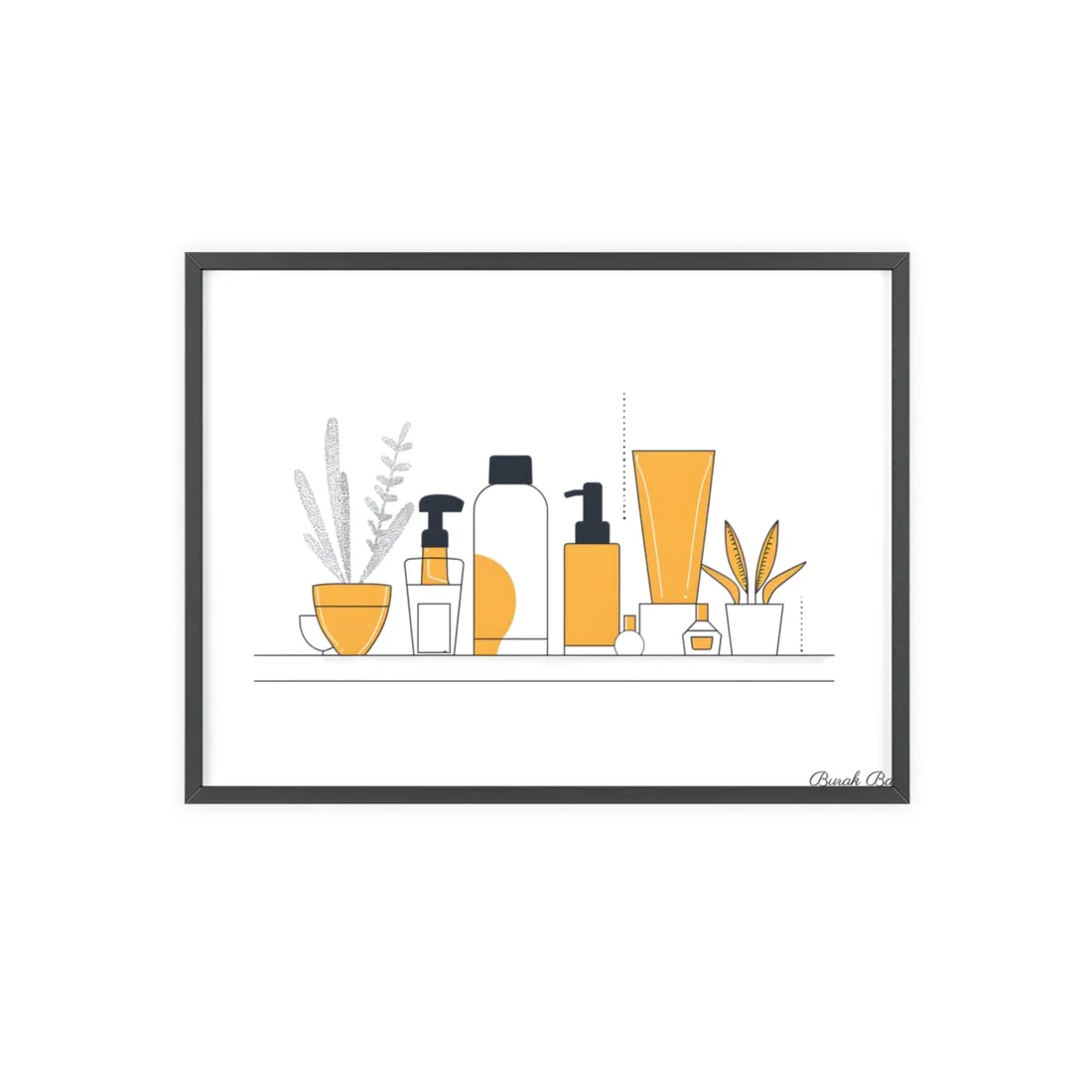 Minimalist Product Design: Bold Gray Illustration - Framed Poster