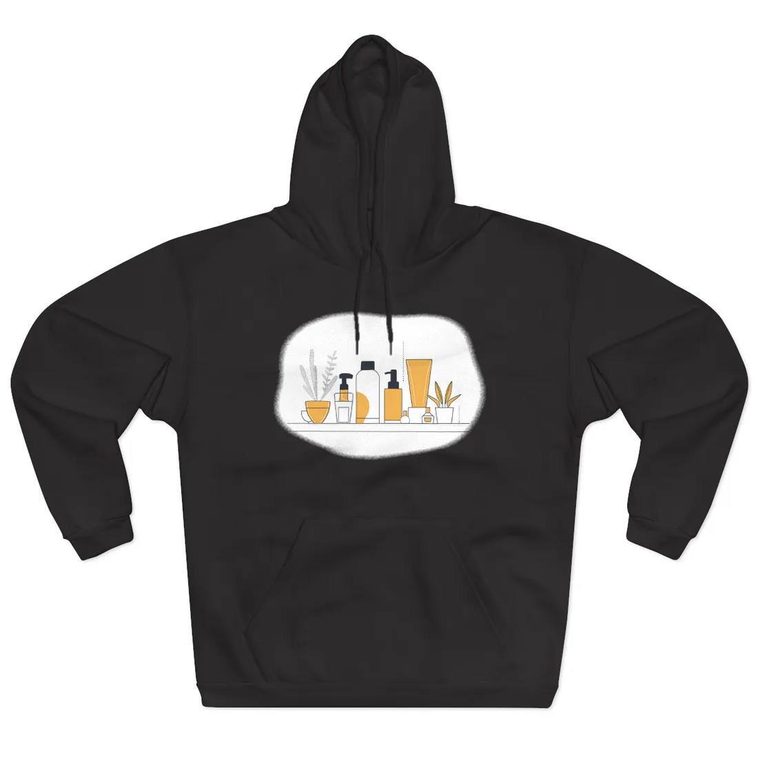 Minimalist Product Design: Bold Gray Illustration - Hoodie (Black)
