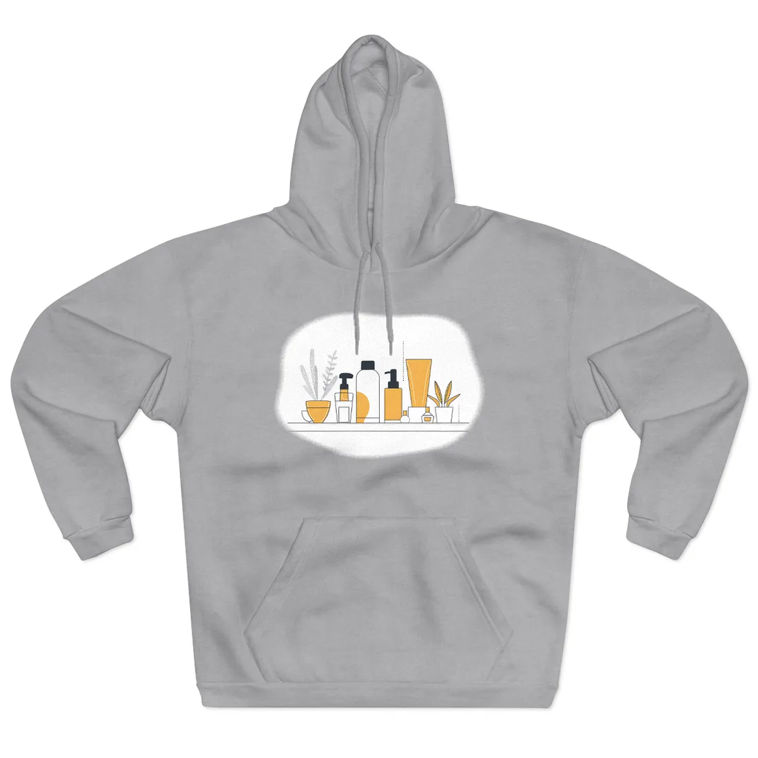 Minimalist Product Design: Bold Gray Illustration - Hoodie (Heather Grey)