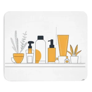 Skincare Bottles on Shelf Mouse Pad