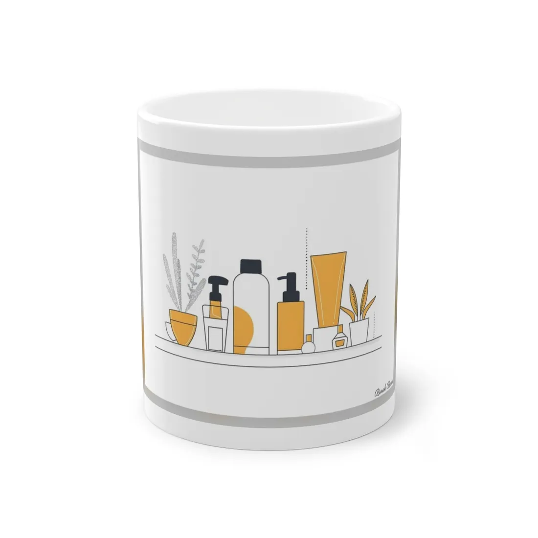 Minimalist Product Design: Bold Gray Illustration - Mug