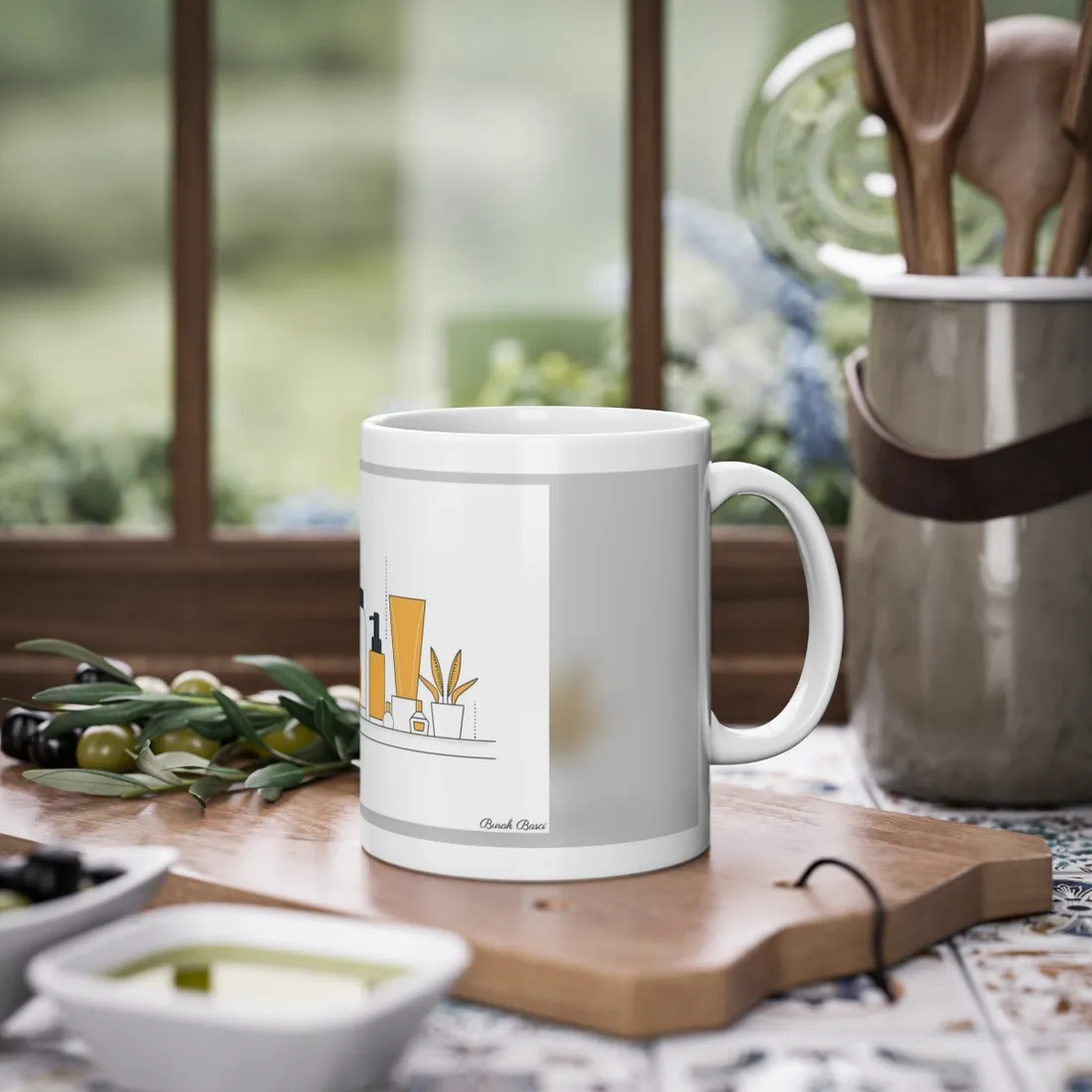 Minimalist Product Design: Bold Gray Illustration - Mug