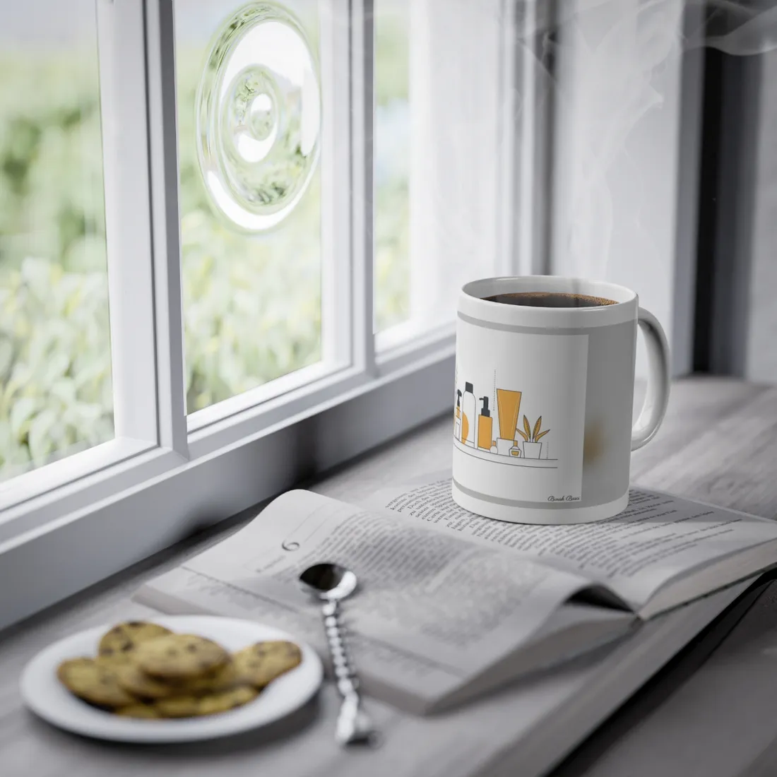 Minimalist Product Design: Bold Gray Illustration - Mug
