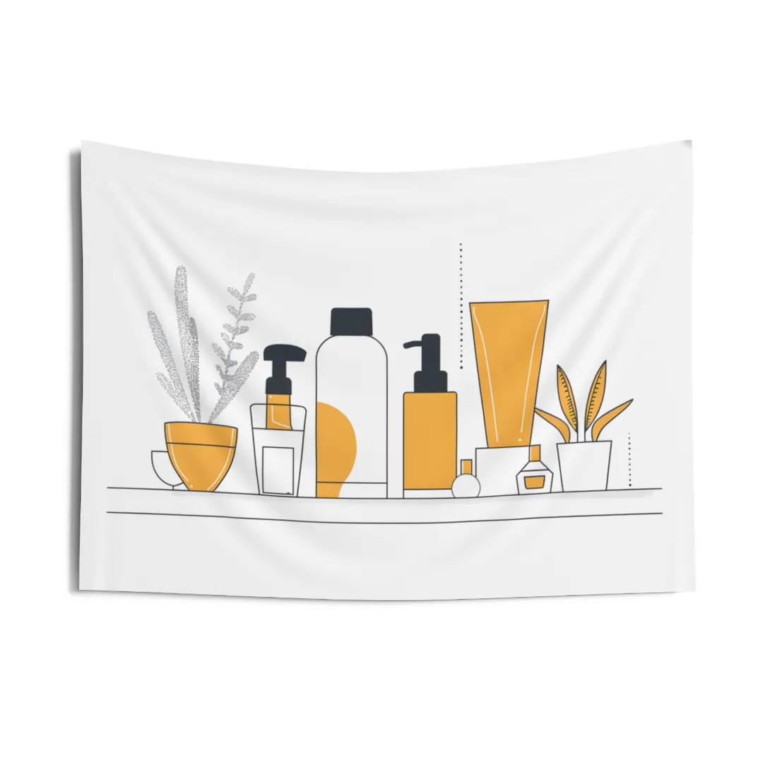 Minimalist Product Design: Bold Gray Illustration - Wall Tapestry