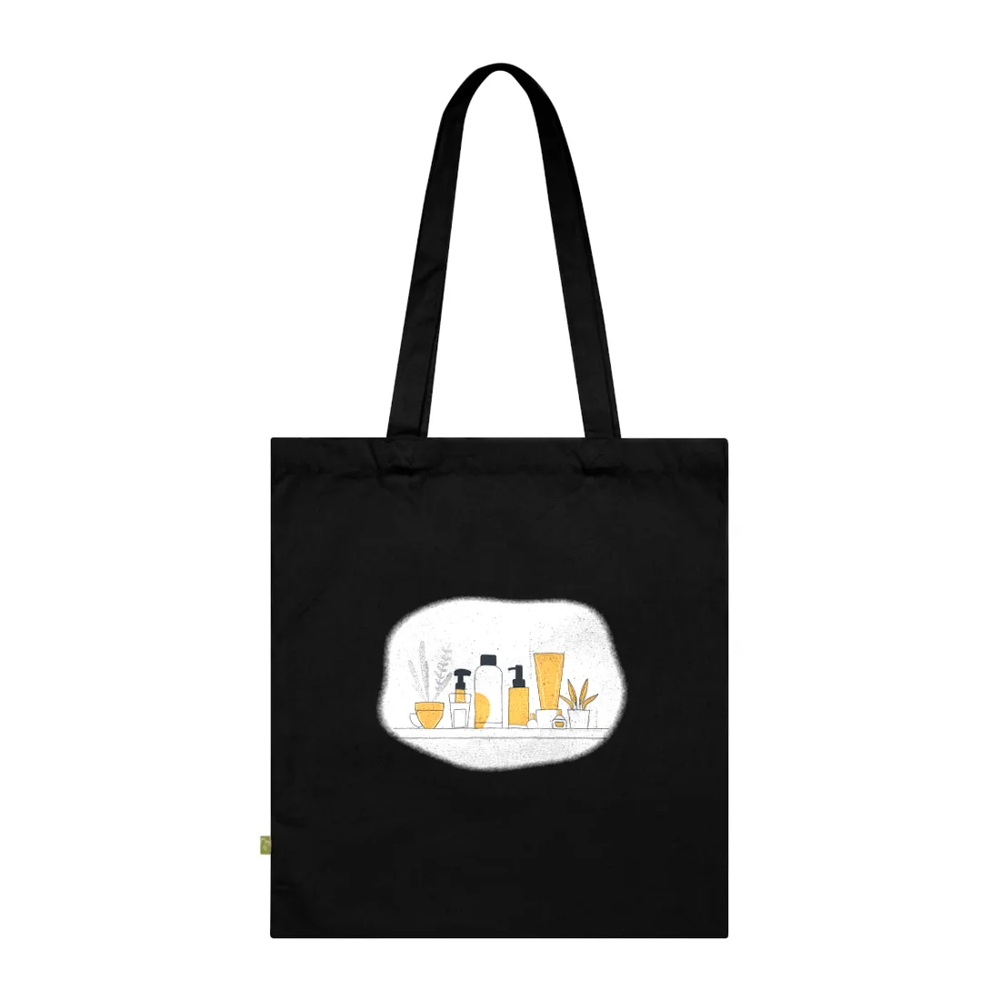 Minimalist Product Design: Bold Gray Illustration - Tote Bag (Black)
