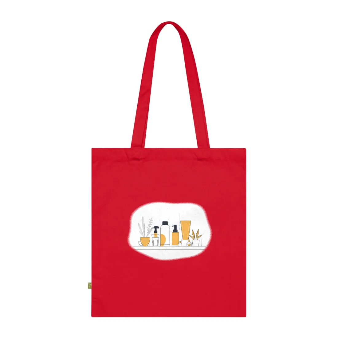 Minimalist Product Design: Bold Gray Illustration - Tote Bag (Classic Red)
