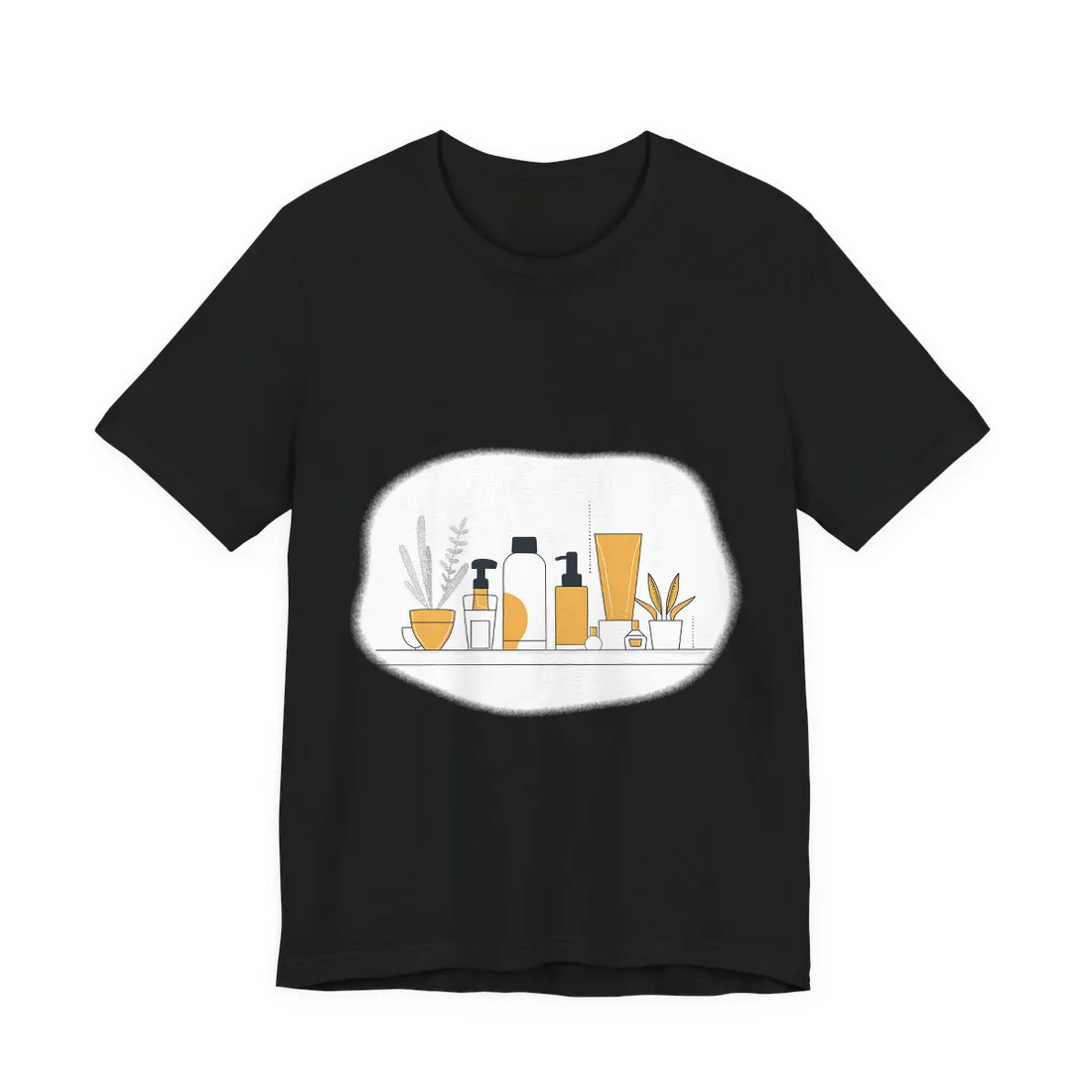 Minimalist Product Design: Bold Gray Illustration - T-Shirt (Black)