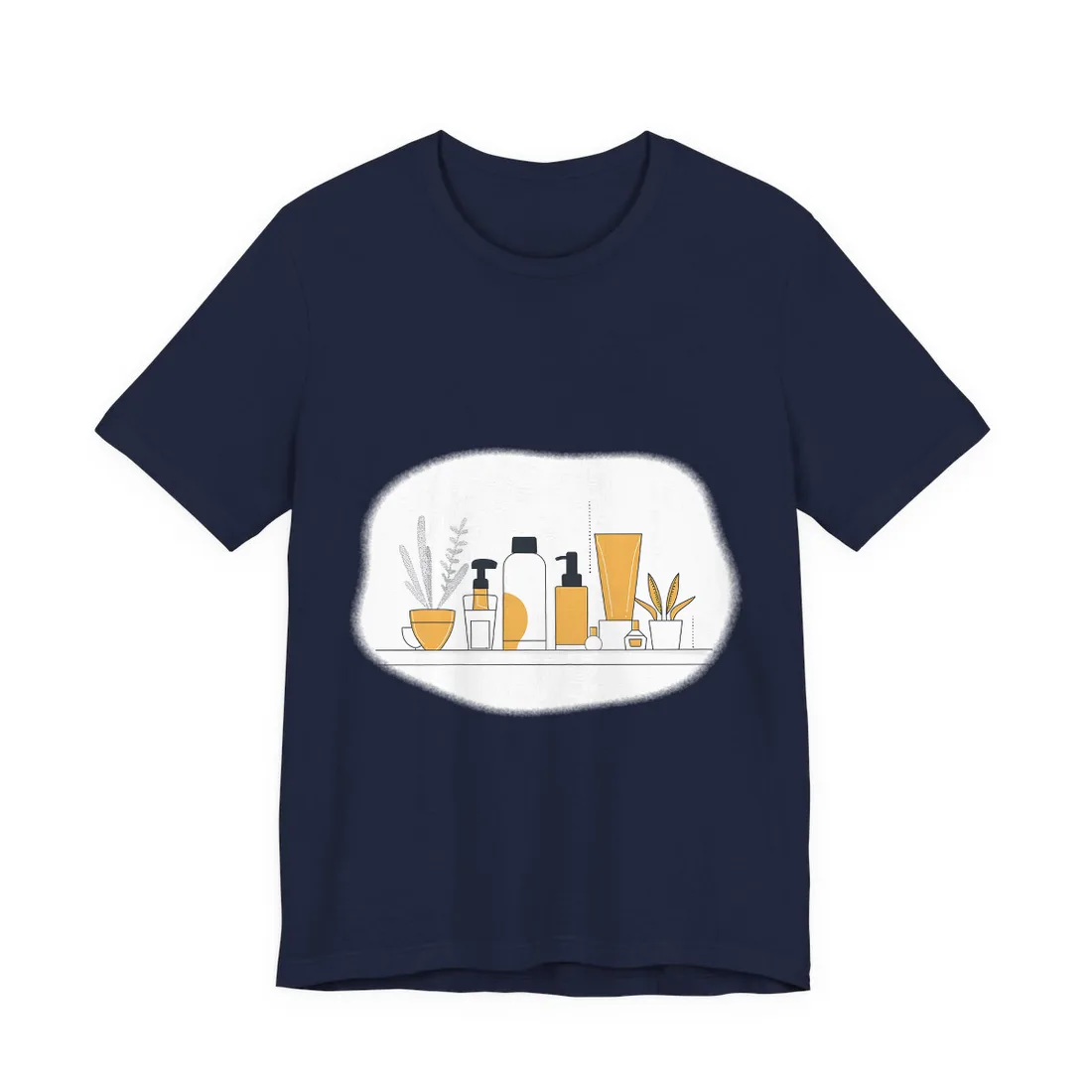 Minimalist Product Design: Bold Gray Illustration - T-Shirt (Navy)