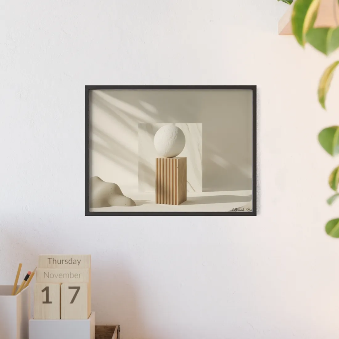 Minimalist Product Design: L Bold Lettering Art - Framed Poster