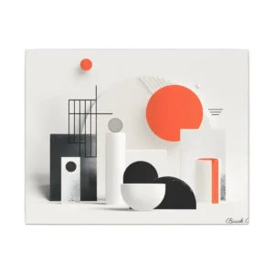 Geometric Orange Sun Composition Canvas Print