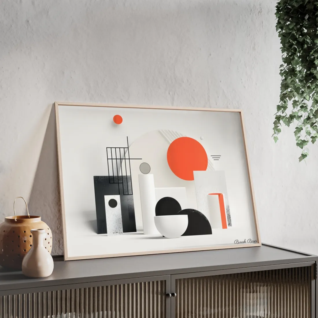 Minimalist Product Mystery: Bold Illustration Art - Framed Poster