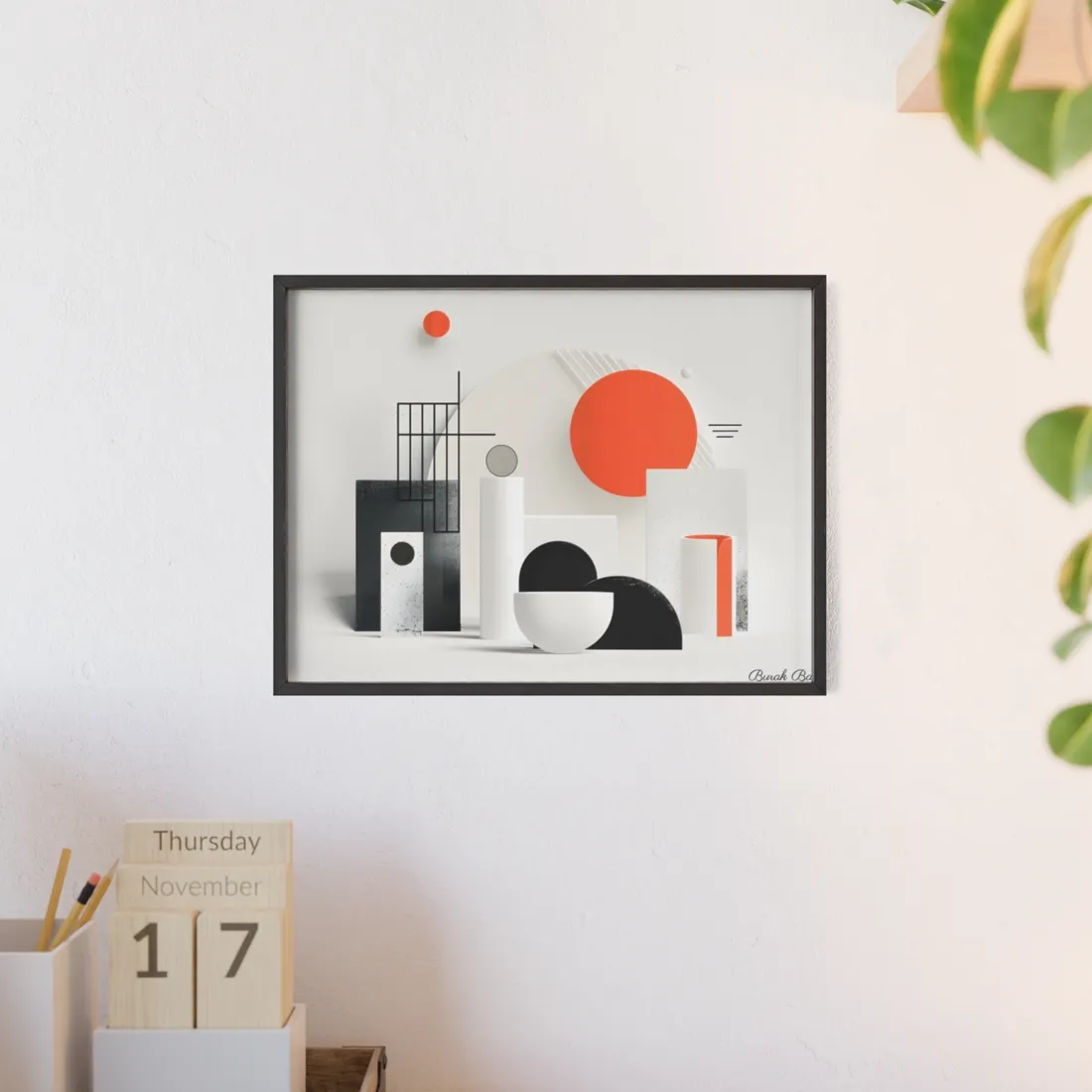 Minimalist Product Mystery: Bold Illustration Art - Framed Poster