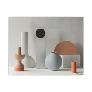 Matte Ceramic Vases Still Life Canvas Print