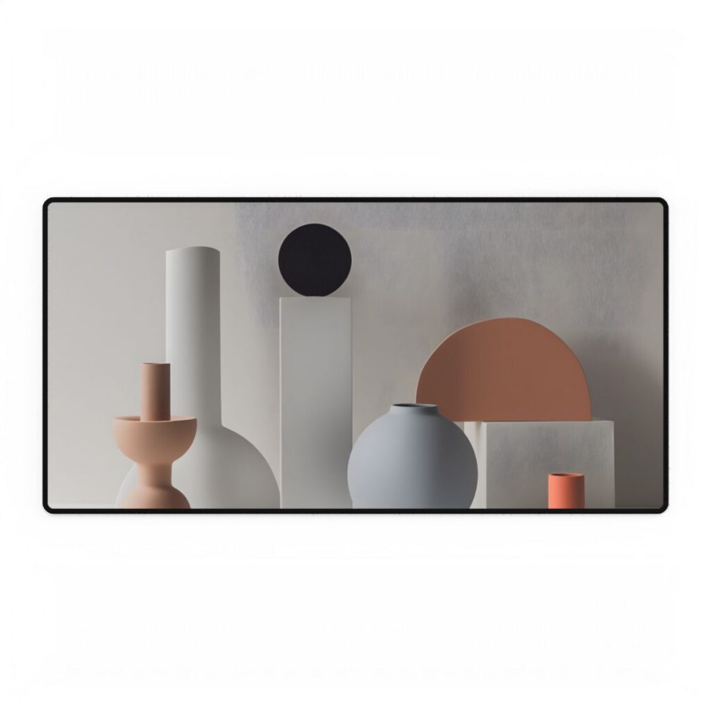 Minimalist Simple Geometric Jewelry: Close-Up View - Desk Mat