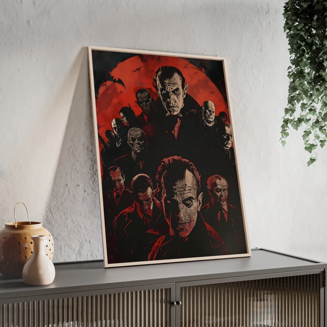 Mischievous Vampires: A Charismatic Leader's Nightly Revelry - Framed Poster