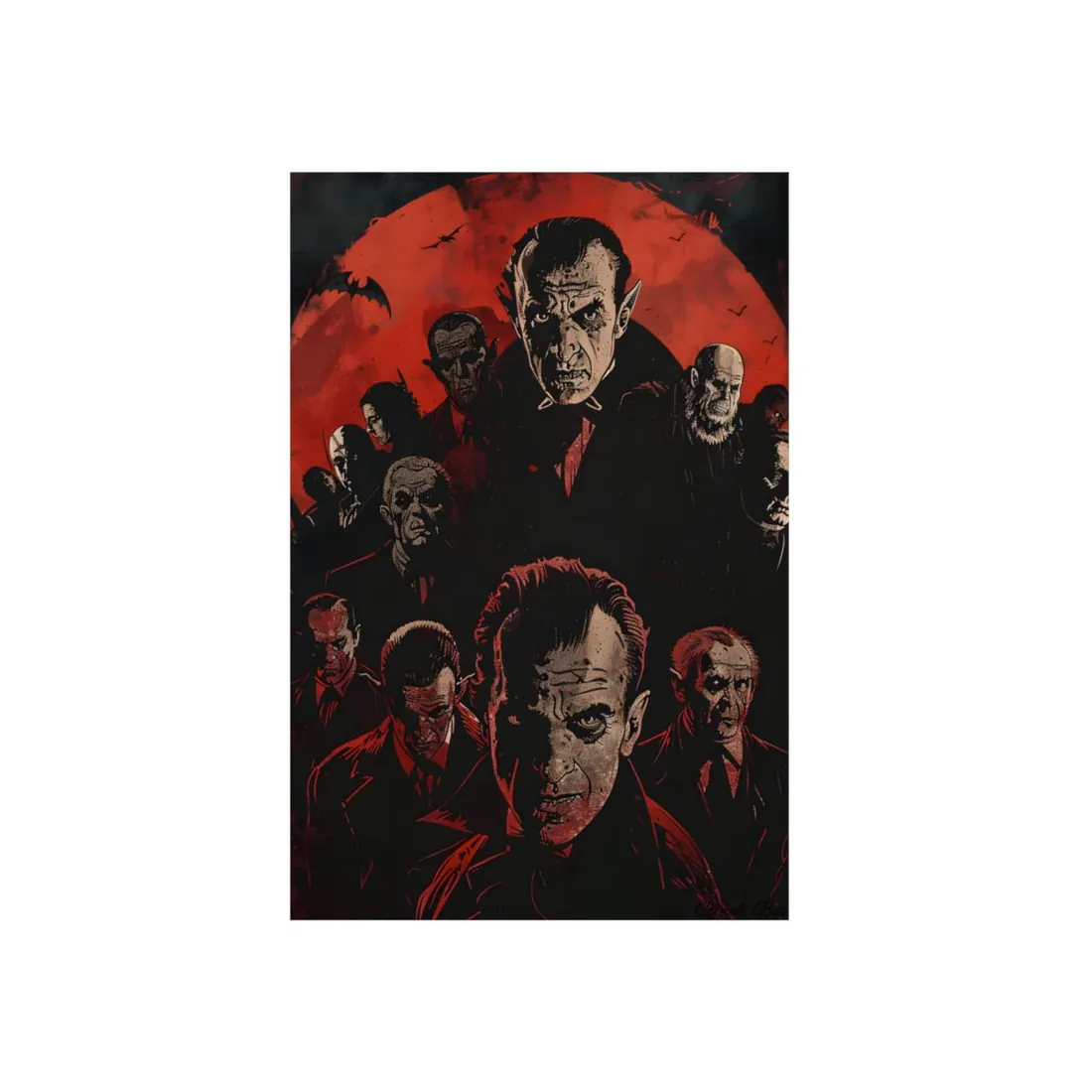 Mischievous Vampires: A Charismatic Leader's Nightly Revelry - Metal Poster