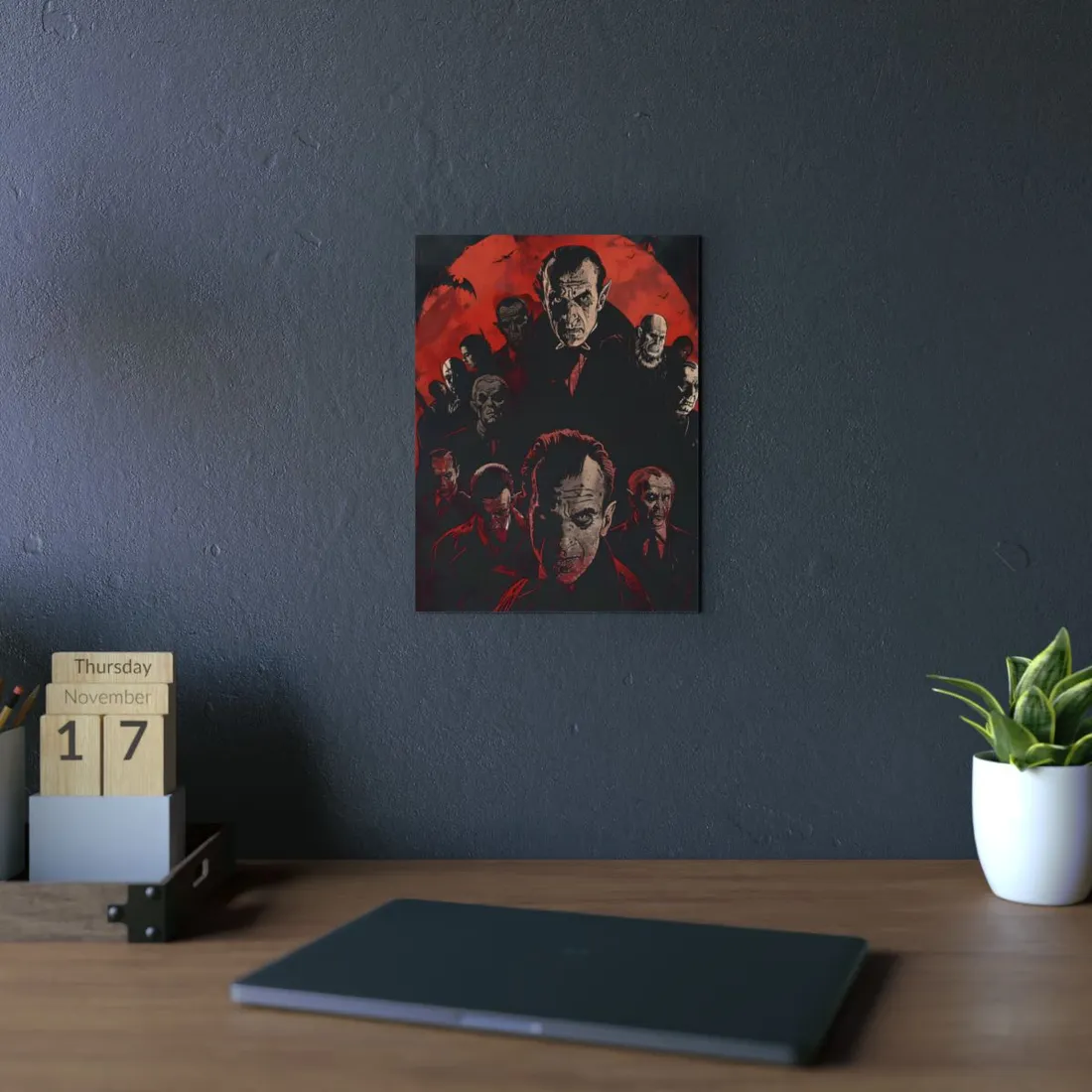 Mischievous Vampires: A Charismatic Leader's Nightly Revelry - Metal Poster