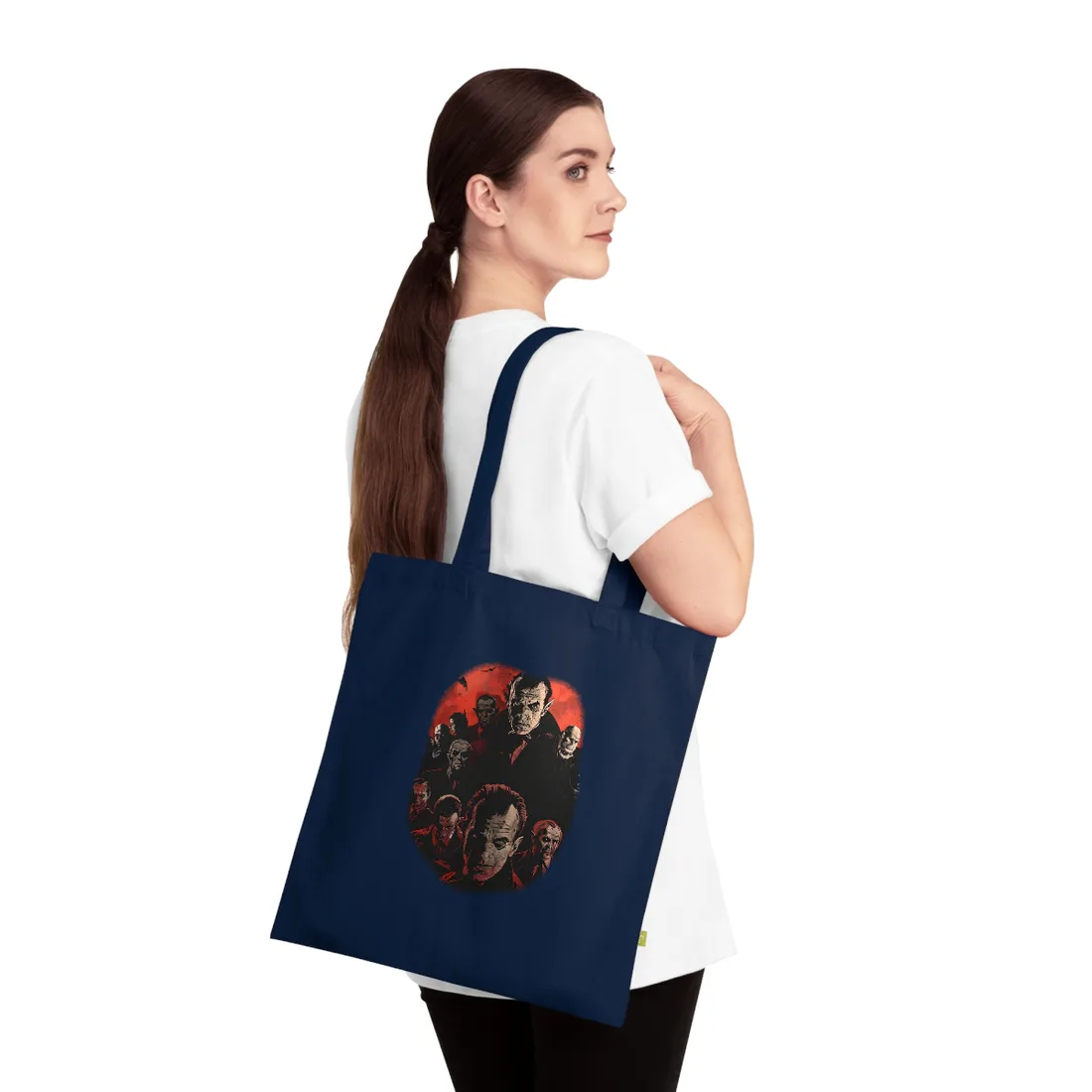 Mischievous Vampires: A Charismatic Leader's Nightly Revelry - Tote Bag (French Navy)