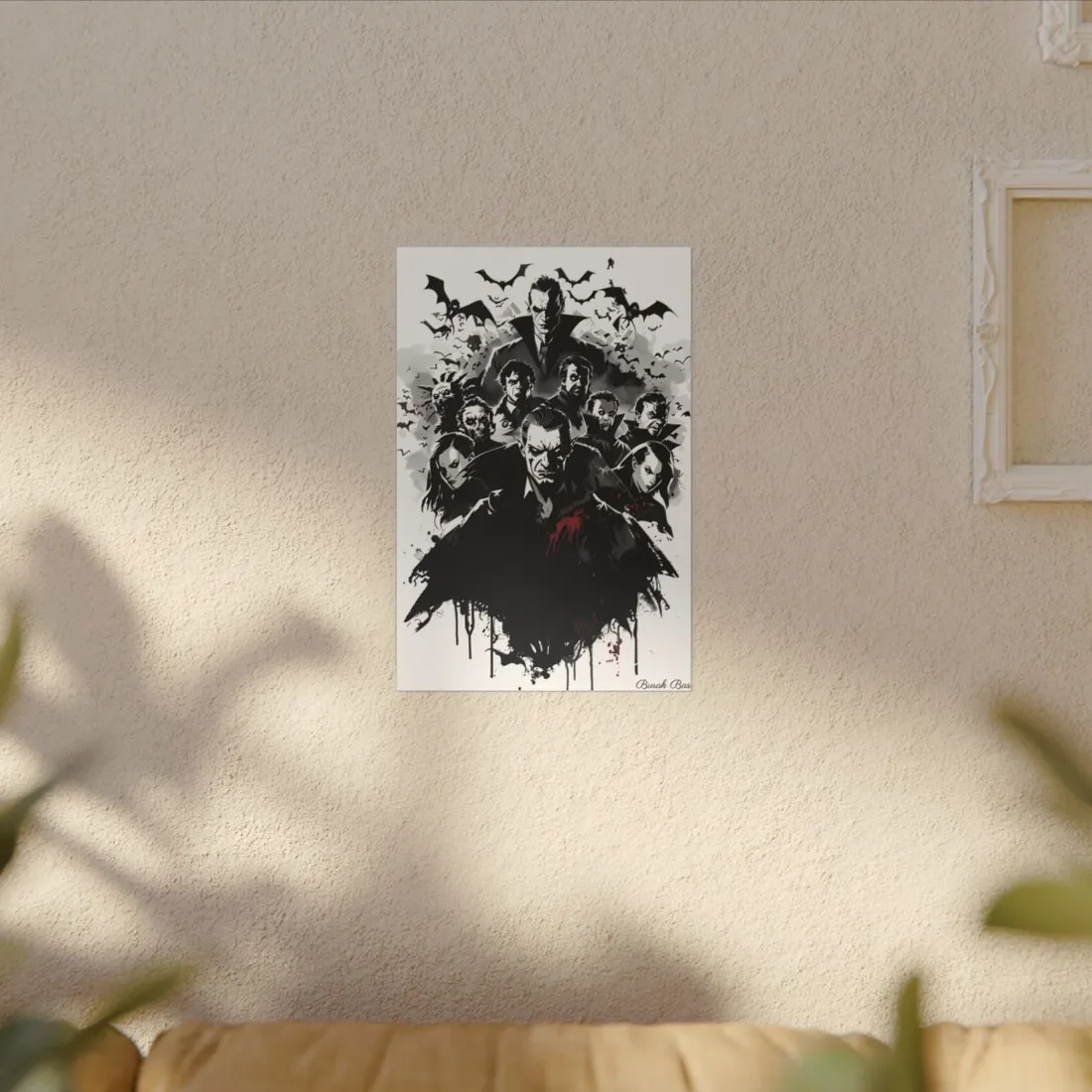 Mischievous Vampires: Dark Digital Artwork with Charismatic Leader - Canvas