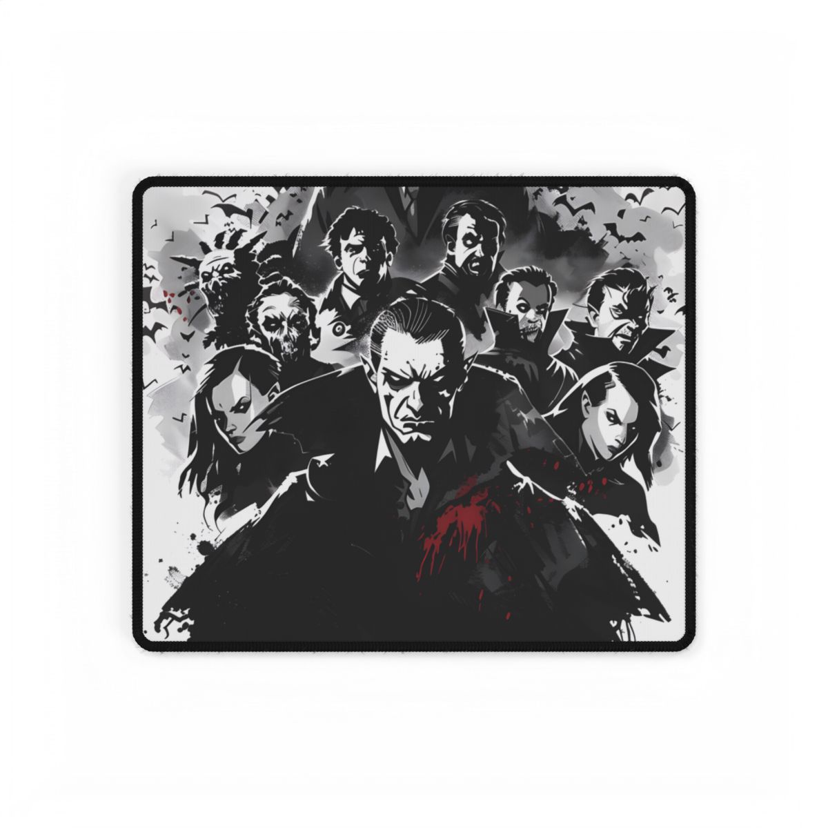 Mischievous Vampires: Dark Digital Artwork with Charismatic Leader - Desk Mat
