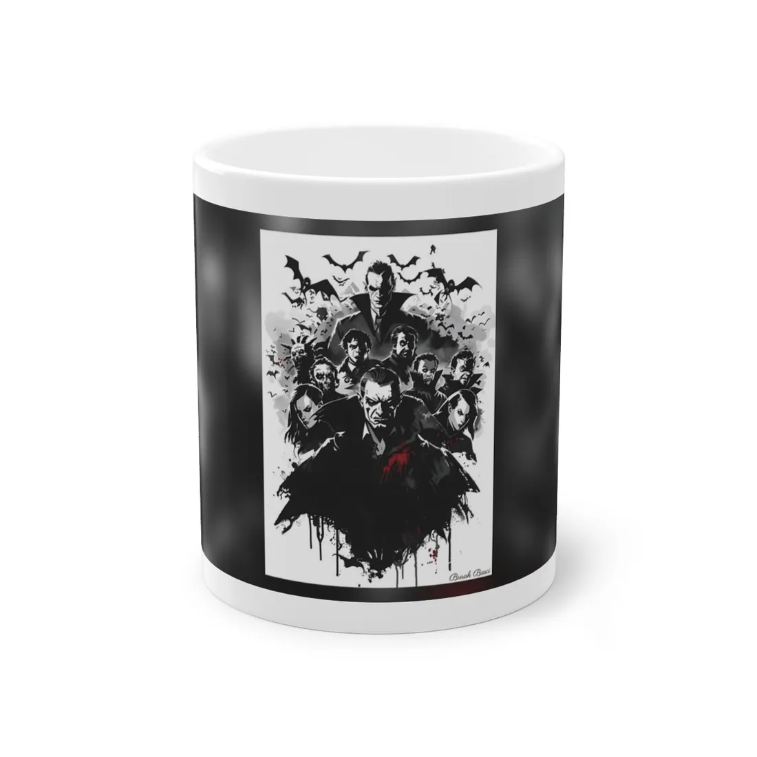 Mischievous Vampires: Dark Digital Artwork with Charismatic Leader - Mug