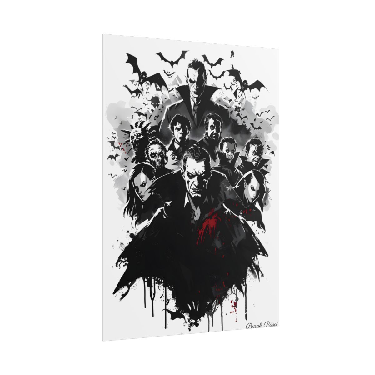 Mischievous Vampires: Dark Digital Artwork with Charismatic Leader - Poster