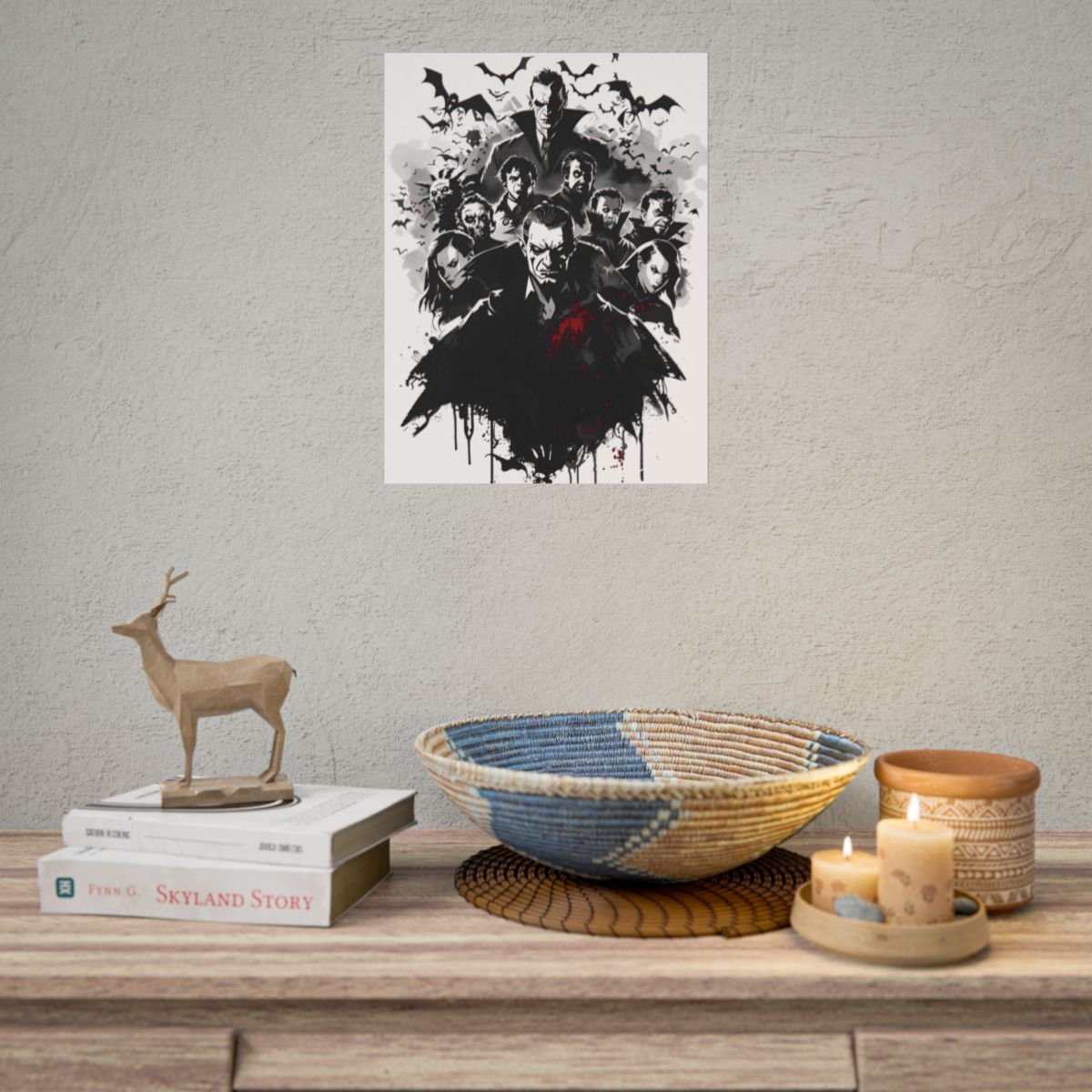 Mischievous Vampires: Dark Digital Artwork with Charismatic Leader - Poster