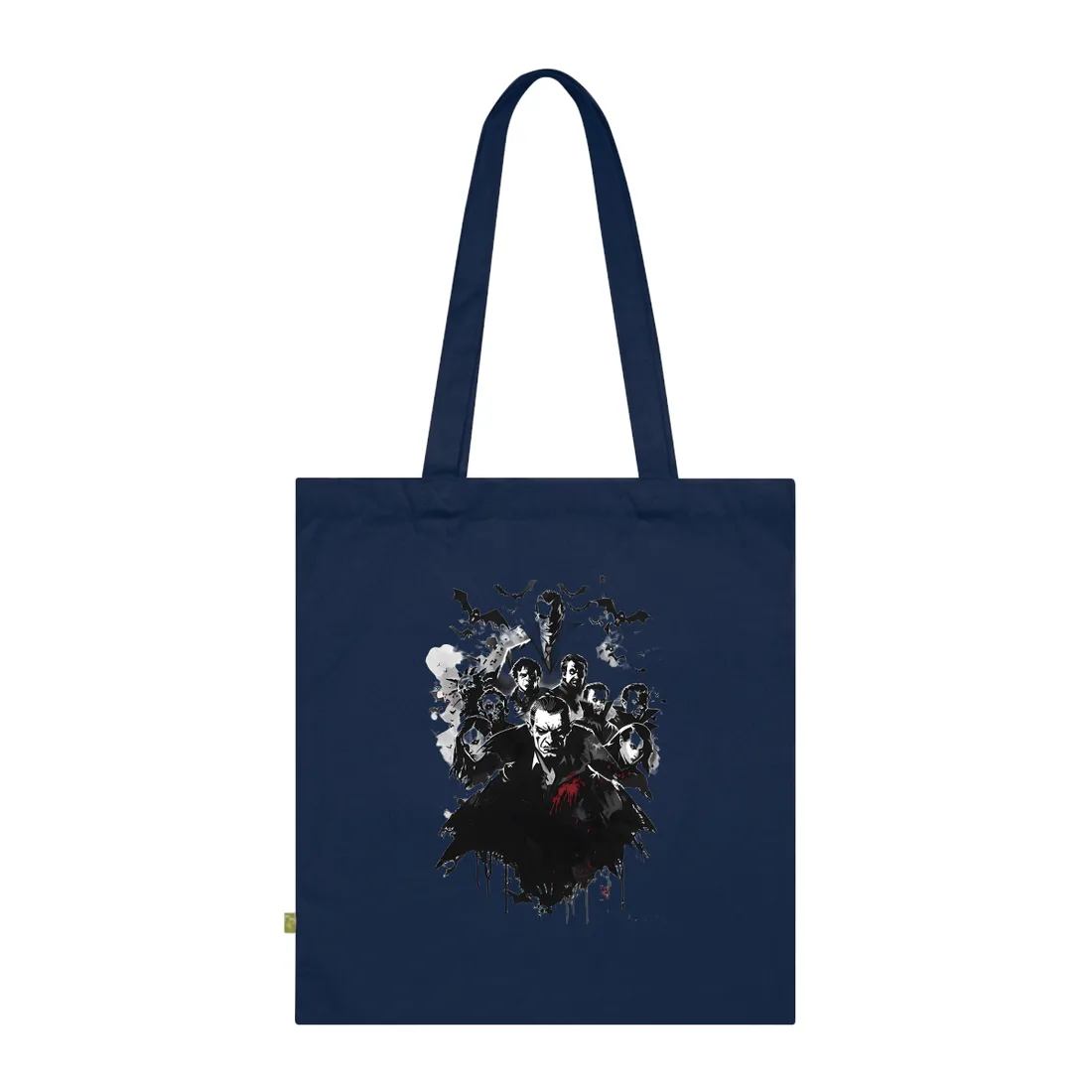 Mischievous Vampires: Dark Digital Artwork with Charismatic Leader - Tote Bag (French Navy)